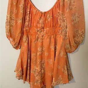Floral Orange Women's Top